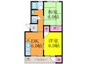 岸田マンション 2DKの間取り