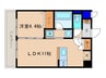 京まちなか湖月 1LDKの間取り