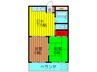 旭ロイヤルハイム 2DKの間取り