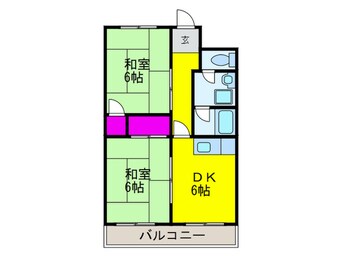 間取図 第２長吉コ－ポ