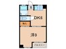 六甲林ハイツ 1DKの間取り