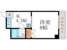 サンライズ北白川 1Kの間取り