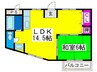 シャトー北畠 1LDKの間取り