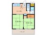 メゾン東栄豊南ビル 2DKの間取り