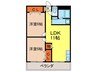 大和コ－ポ 2LDKの間取り