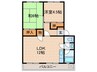 名谷農住Ｂ棟 2LDKの間取り