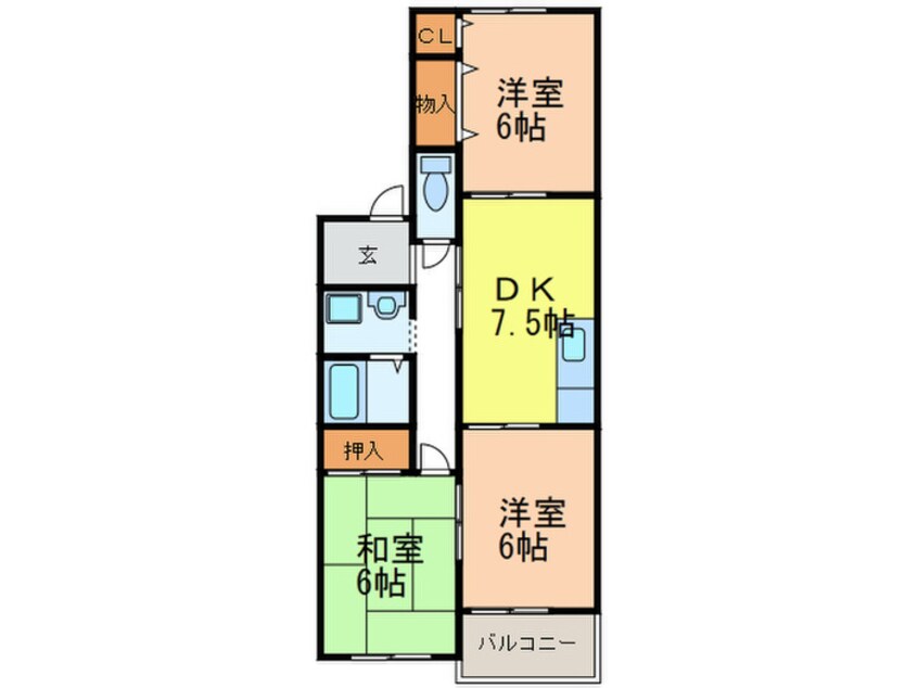 間取図 ハイツトトロ