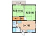 沖ハイツ 2DKの間取り