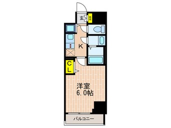 間取図 ﾌﾟﾚｻﾝｽ三宮ｴﾚｶﾞﾝｼｱ(604)