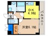 ハイブリッジ一里山 1DKの間取り