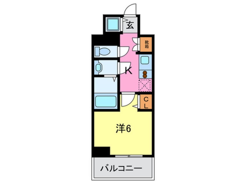 間取図 ﾌﾟﾚｻﾝｽ三宮ｴﾚｶﾞﾝｼｱ(605)