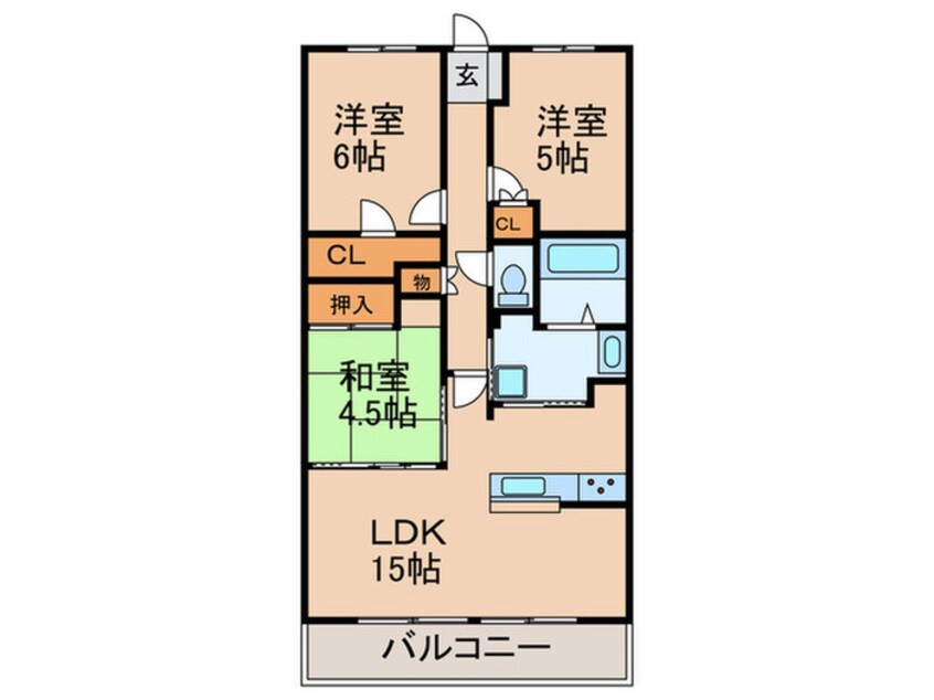 間取図 ﾊﾟｰｸﾎｰﾑｽﾞﾉｰｽｹﾞｰﾄｽｸｴｱ(405)