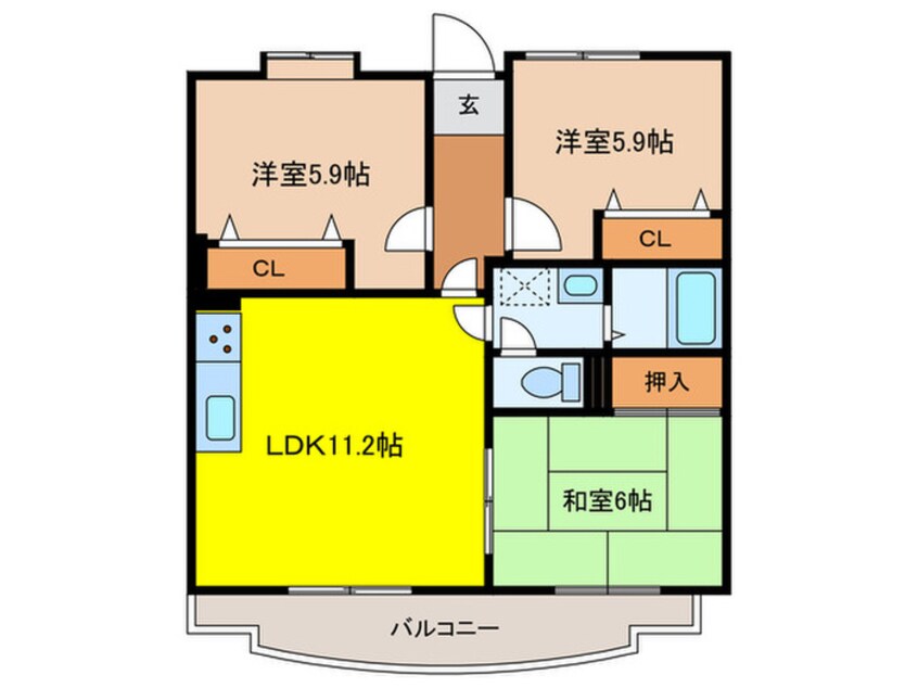 間取図 アネシス岡本