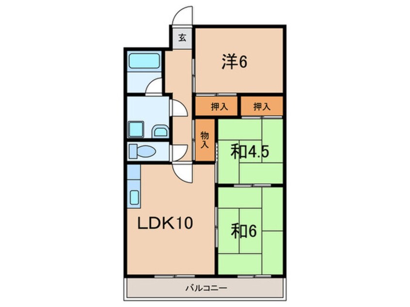 間取図 サンシャイン鈴蘭台（502）