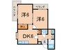 シティハウス１号館 2DKの間取り