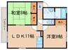 セジュ－ルＭＥ伊藤Ａ棟 2LDKの間取り