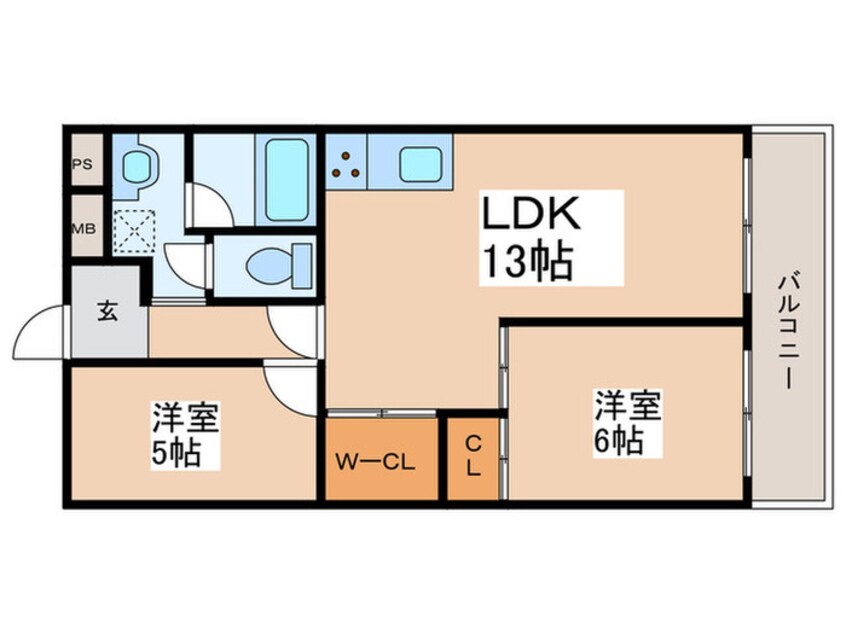 間取図 パシフィック帝塚山西