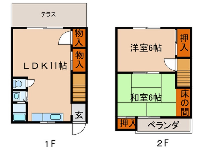間取り図 リバーサイドテラス西棟