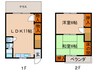 リバーサイドテラス西棟 2LDKの間取り