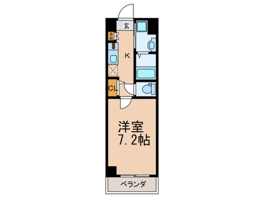 間取図 ｺｽﾓﾌﾟﾚﾐｱﾑ･ﾍﾞｲ大阪(404)