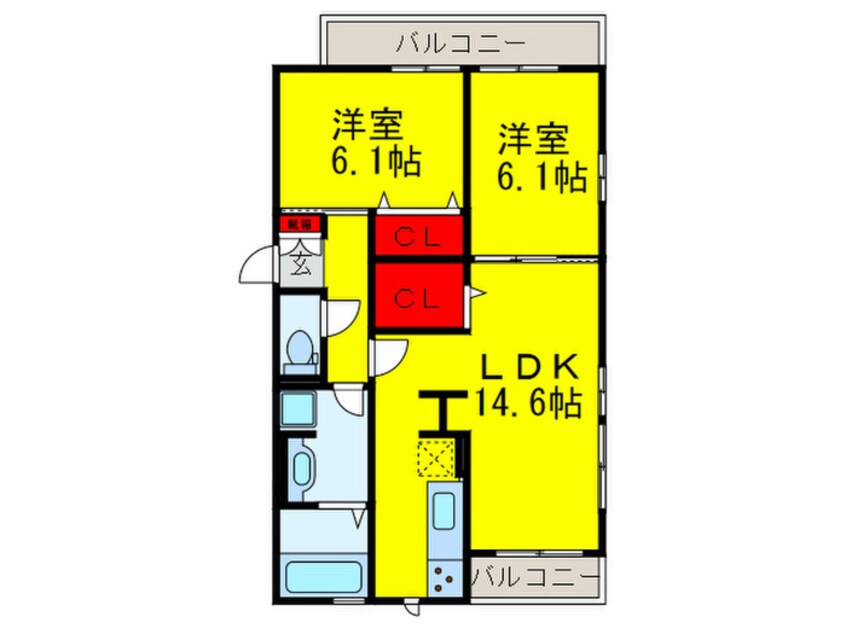 間取図 シンセリティ石津　Ａ棟