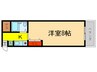 レヴｧン朝日 1Kの間取り
