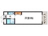 レヴｧン朝日 1Kの間取り