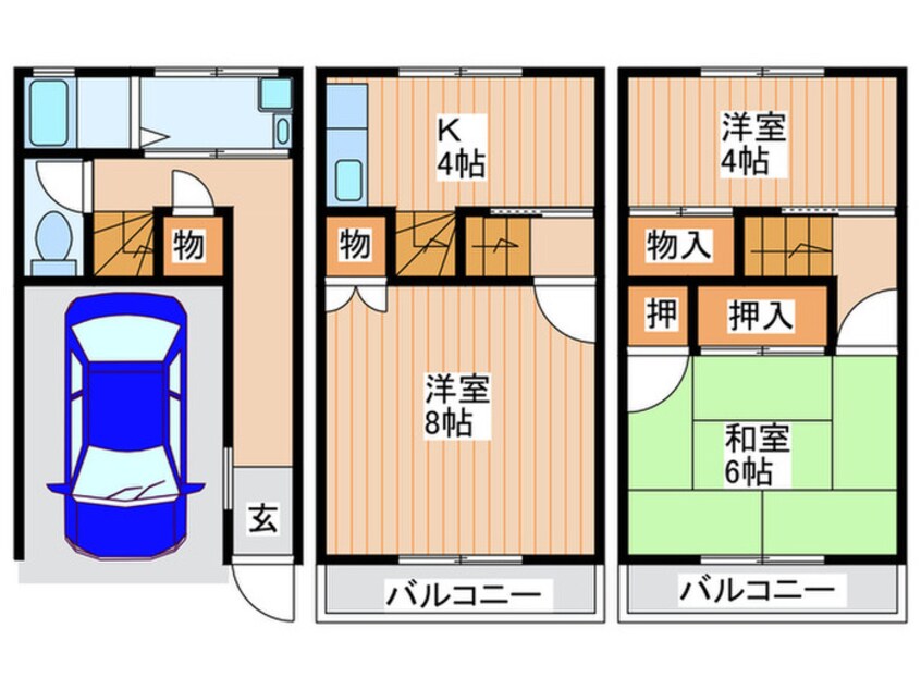 間取図 木田元宮貸家