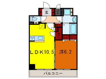 間取図 ﾌﾟﾚｻﾝｽ三宮ｴﾚｶﾞﾝｼｱ(1201)