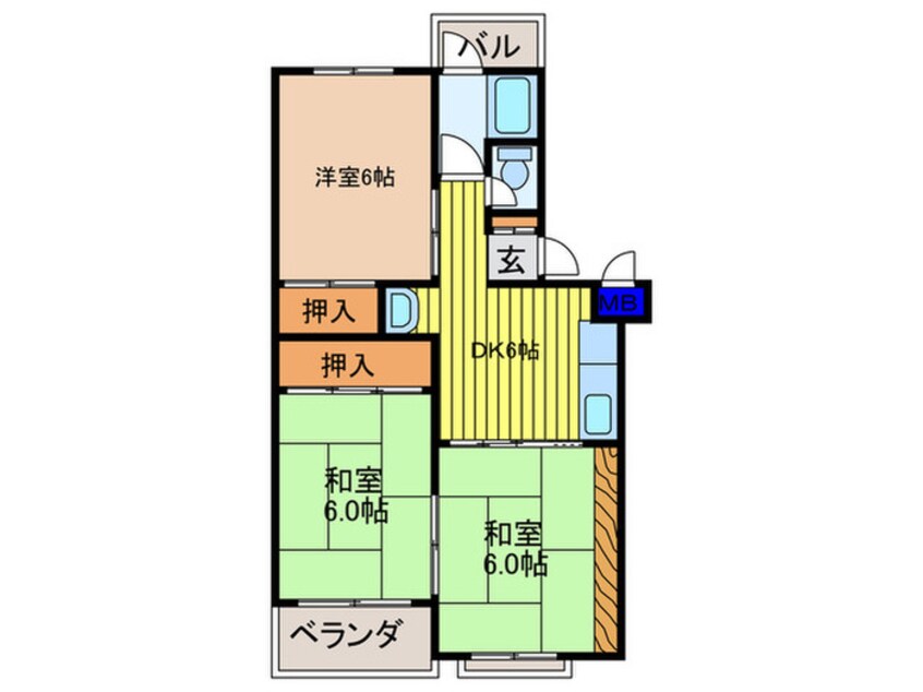 間取図 深江橋コーポD棟（510）