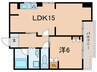 マンション朝霧３号棟(214) 1LDKの間取り