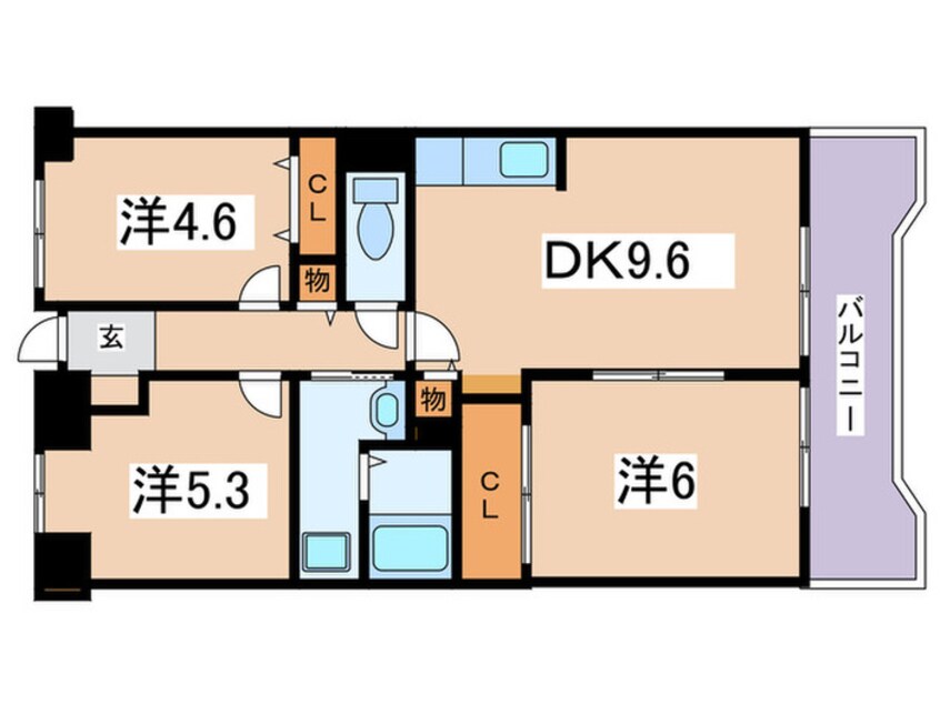 間取図 テクノコーポラス西田辺