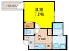 ＡＬＥＧＲＩＡ津久野Ｎｏｒｔｈ 1Kの間取り