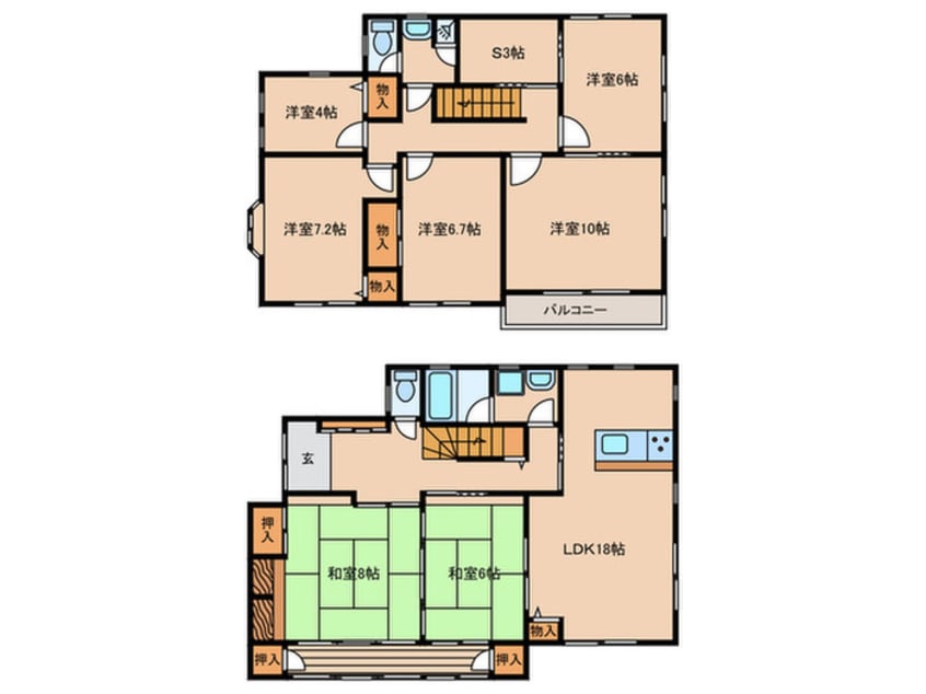 間取図 上笠3丁目貸家