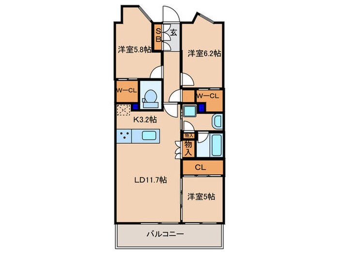 間取り図 デュオヒルズ京都桂川（１０８）