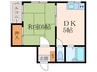 アネックス大庄 1DKの間取り