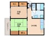 ハイツ南山路 2DKの間取り