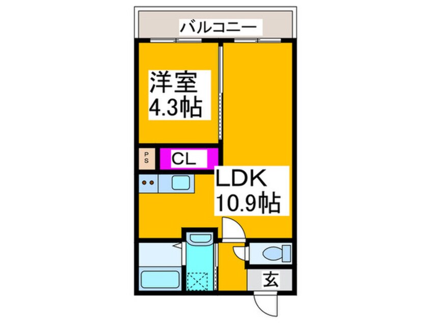 間取図 仮)ジーメゾン初芝ルクシア