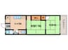 シャト－正城 2DKの間取り