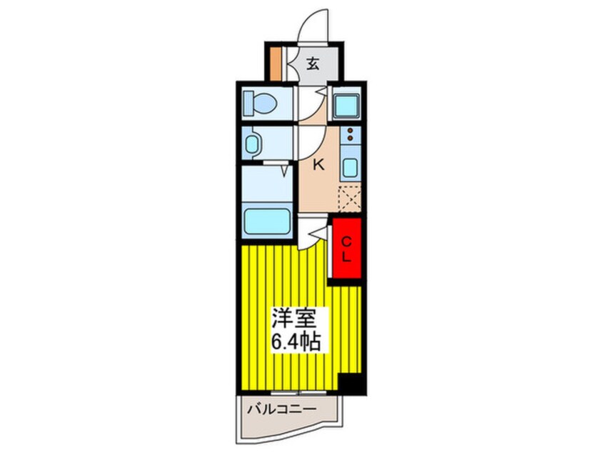 間取図 ｴｽﾘｰﾄﾞ京橋ＷＥＳＴ（408）