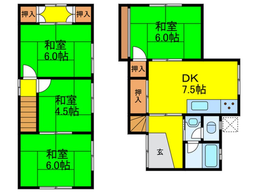 間取図 霞ヶ丘２丁目貸家