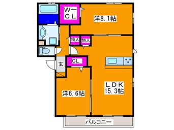 間取図 ファミール タカゼン Ｗ棟