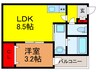 H-maison門真南 1LDKの間取り