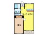 岩園グランドハイツ 1LDKの間取り