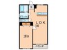 岩園グランドハイツ 1LDKの間取り