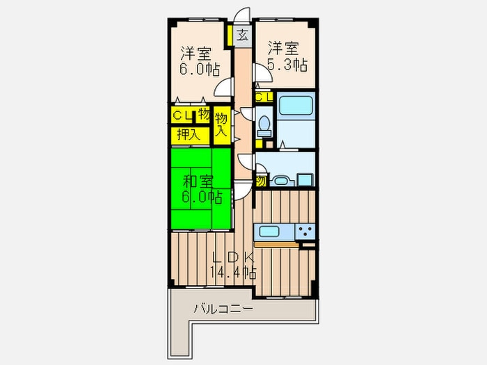 間取り図 メロディ－ハイム牧野阪(1308)
