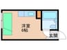 サンシティー 1Rの間取り