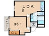 シャトー北野 1LDKの間取り