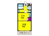ハイツブランドブラン 1DKの間取り