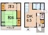 菅原通貸家右 2DKの間取り